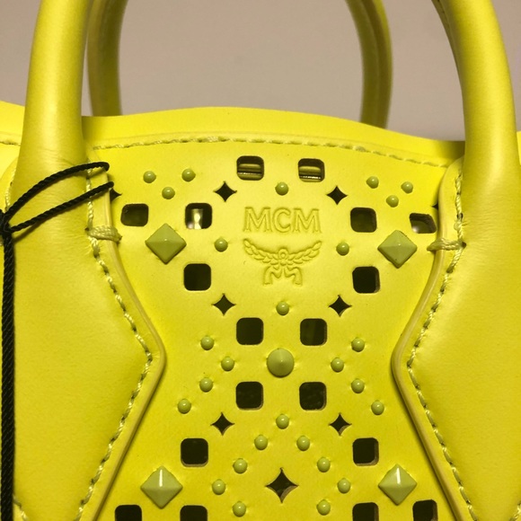 MCM Mini Neo Millia perforated yellow handbag - Picture 10 of 10
